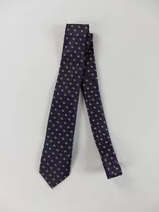 GUCCI navy blue interlocking GG logo & stars motif silk tie authentic designer - Picture 1 of 7
