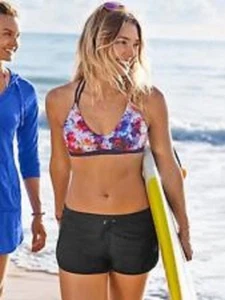 Athleta Kata Badeshorts, neu mit Etikett, Größe L, schwarz, aktuelle Saison! - Bild 1 von 5