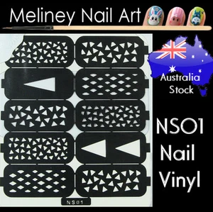 NS01 Triangle Nail Vinyl Sticker decoration Stencil Vinyls Art Pattern - Picture 1 of 1
