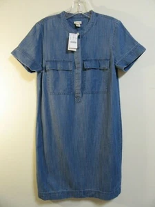 J. CREW Factory blau Denim Kurzarm Hemdkleid 4 NEU - Bild 1 von 8