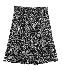Southern Lady, Black & White Geometric Print Pull-On Flared Skirt, size 24W - Picture 1 of 4