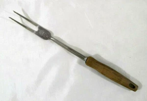 Vintage EKCO Lifting/Turning Meat Fork with Faux Wood Handle - Picture 1 of 10