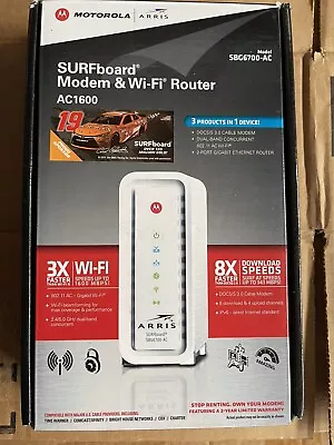ARRIS Surfboard Docsis 3.0 Cable Modem And AC1600 Dual Band Wi-Fi Router - Image 1 of 4