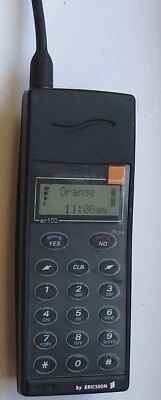 Vintage 1990s Old Retro mobile Phone Shop Display Dummy 0range Ericsson er100 - Image 1 of 4