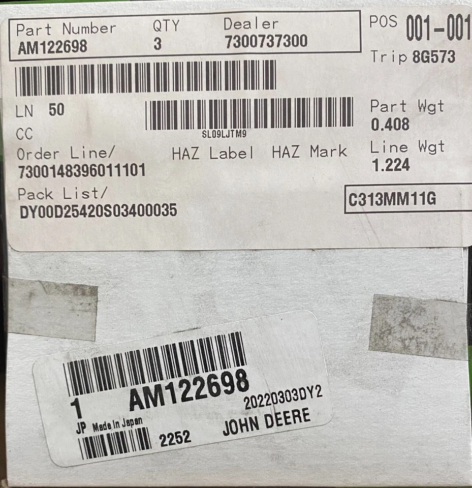 John Deere OEM Carburetor AM122698 GT242 LX172 LX176 Vertical Solenoid - Image 1 of 1