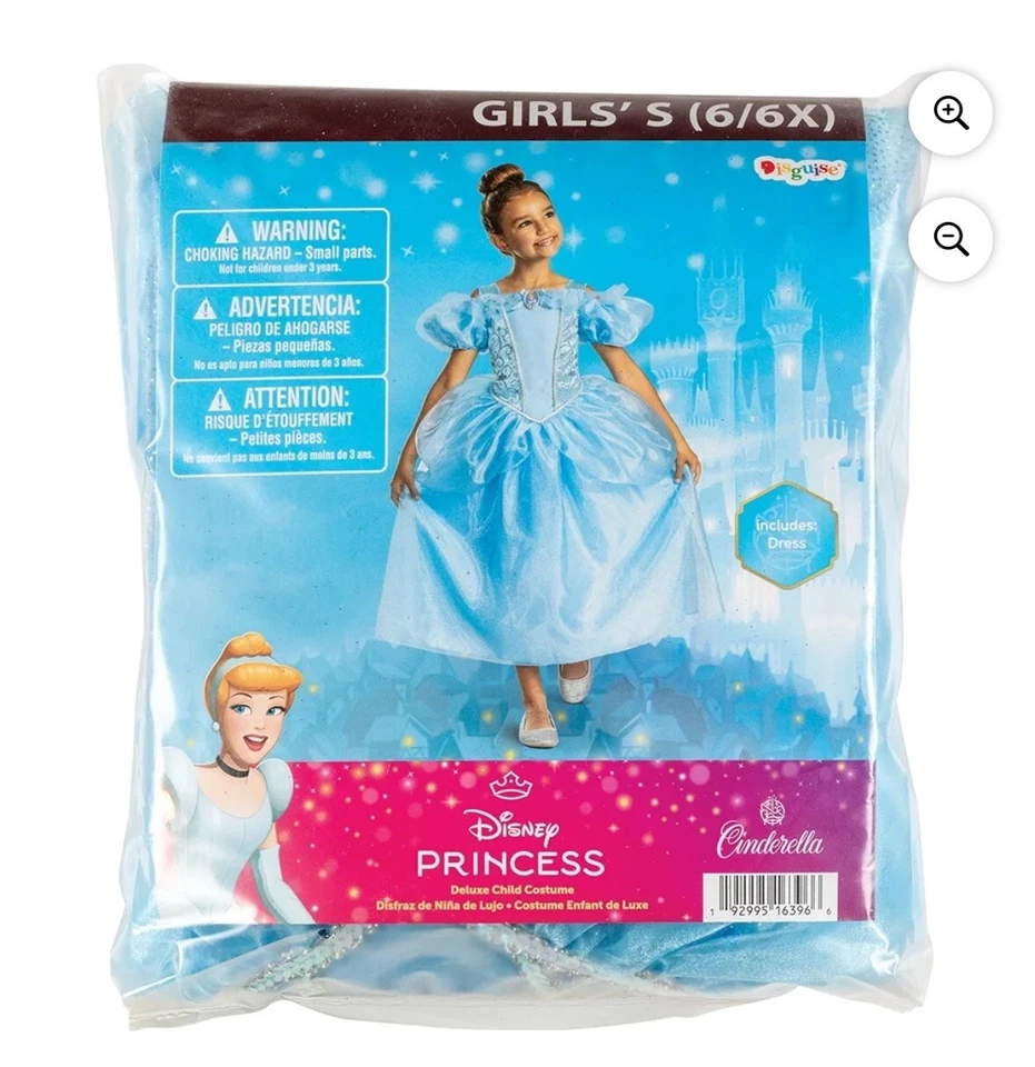 Disney Princess Cinderella Deluxe Child Costume By Disguise Size XS 4/5