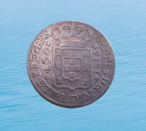 PORTUGAL 400 REIS CRUZADO 1815 SILVER RULER JOÃO AS PRINCE KM 331 #1214# - Afbeelding 1 van 2