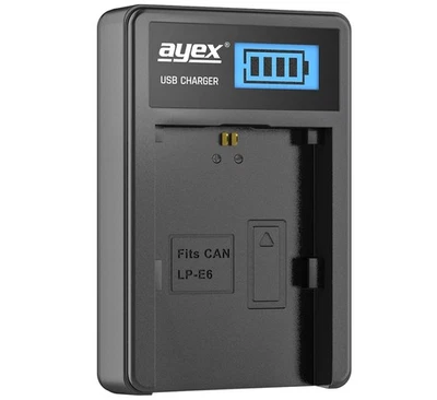 ayex USB Charger USB Ladegerät für Canon LP-E6 Kamera-Akku