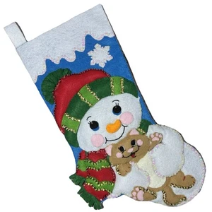 Handgefertigter fertiger Designarbeiten Filz Weihnachtsstrumpf "Umarmungen für Kätzchen" #5263 - Bild 1 von 5