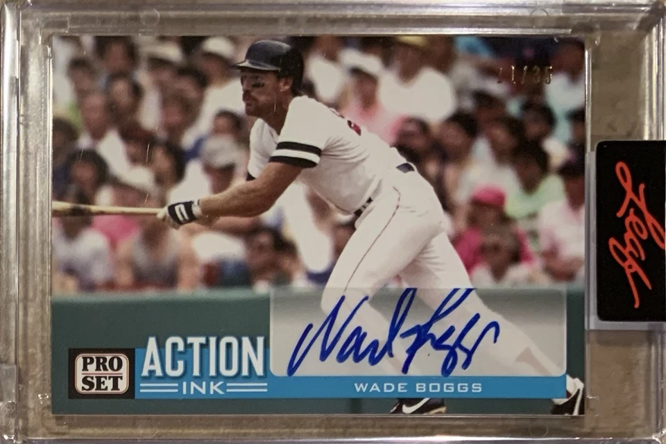 2022 Leaf Pro Set Wade Boggs Action Ink Auto /35 Boston Red Sox HOF - Image 1 of 1