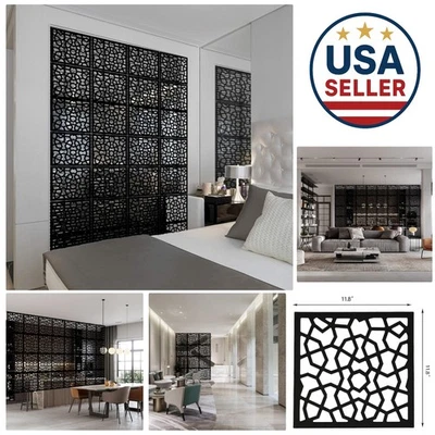 Elegant 12 PCS PVC Hanging Room Divider - Stylish Black Partition Panels - Image 1 of 4