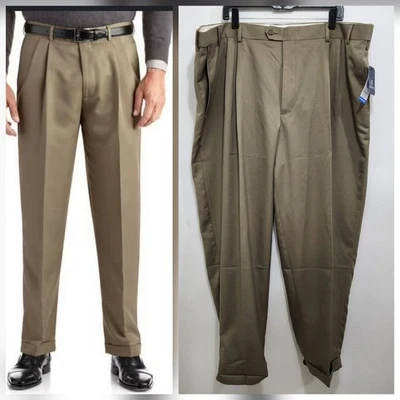 Мужские плиссированные брюки с манжетами George Sorbtek классический крой расширяемая талия 46x32 - Изображение 1 из 4