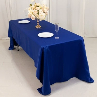 ROYAL BLUE 60x126" RECTANGLE Lamour Satin TABLECLOTH Wedding Party Home Banquet - Image 1 of 4