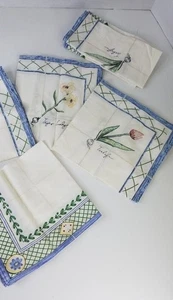 Park Imports & Designs Napkins 6 Floral Cloth 100% Cotton 17” Square - Picture 1 of 6