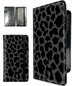 Leather Checkbook Cover for Men & Women - Leopard Black Design, RFID Blocking... - Picture 1 of 7