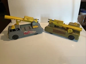"2 camiones de juguete lanzamisiles unidad móvil atómica ideal vintage años 60 12"" x 5""" - Imagen 1 de 13