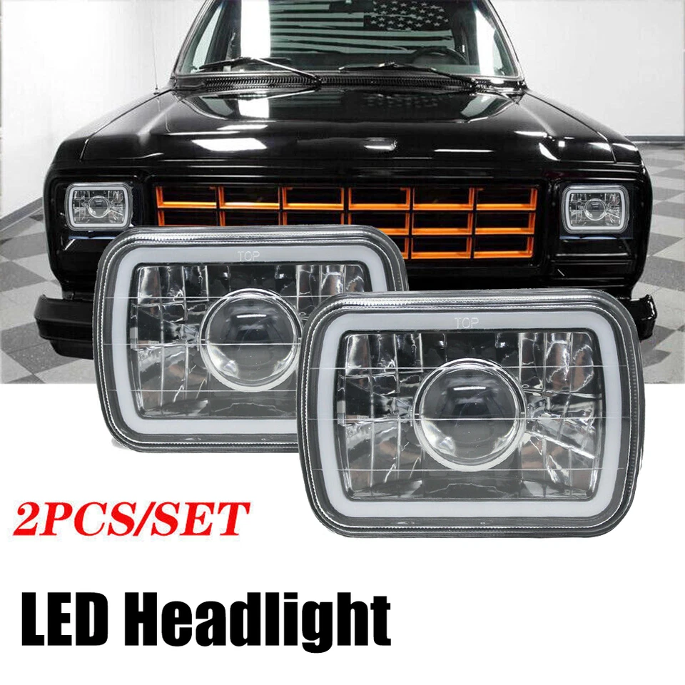 Par de faros LED DRL 5x7" 7" 7" 300W para Dodge D150 D250 D350 Ram 50 H4 Foto 1 de 4