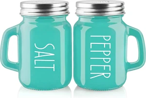 Turquoise Salt and Pepper Shakers Set - Teal Kitchen Decor and Accessories for H - Picture 1 of 7