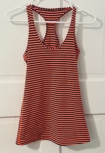 Lululemon Cool Racerback Orange Striped Tank Top - Picture 1 of 5