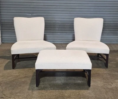 Pair of Baker Barbara Berry Armchairs Lounge Armchairs With Matching Ottoman - Image 1 of 4