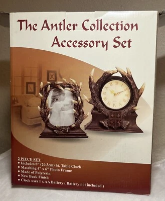 The Antler Accessory Collection Set Table Clock and Picture Frame NEW - Image 1 of 4