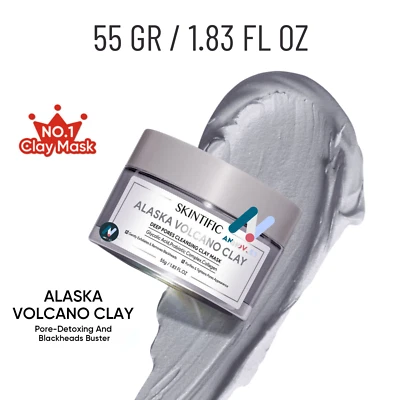 SKINTIFIC Alaska Volcano Clay Mask Cleansing Barrier Pores Detox Blackhead 55gr - Image 1 of 4