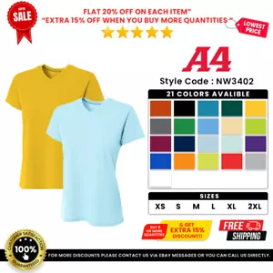 A4 NW3402 Damen T-Shirt Sprint Performance V-Ausschnitt leicht atmungsaktiv - Bild 1 von 22
