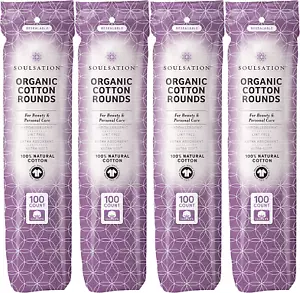 Organic Cotton Rounds 400Ct - Makeup Remover Pads, Lint-Free, Face, Organic Cott - Picture 1 of 12