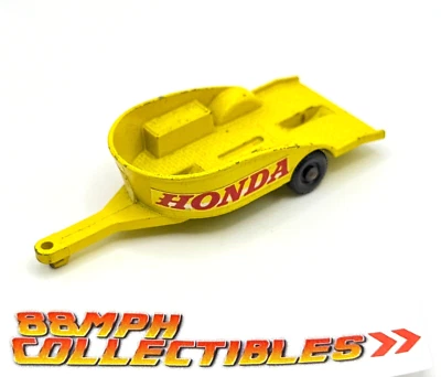 Remolque Honda M/cycle vintage años 60 muy bonito Matchbox serie #38 amarillo Foto 1 de 4