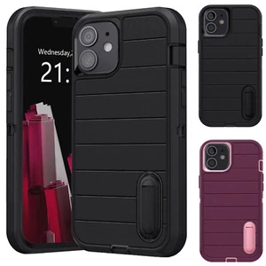 For Apple iPhone 11 3-Layer Shockproof Hybrid Rugged Kickstand Phone Case Cover - Picture 1 of 24