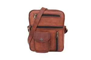 11" Vintage Leather Messenger Crossbody Bag iPad/Tab Satchel Handbag Sling Bags - Imagen 1 de 15