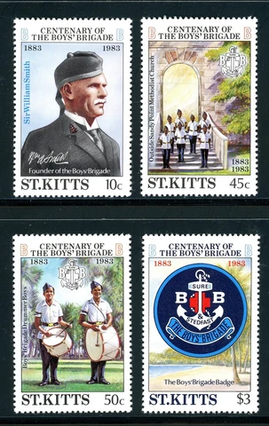 St. Kitts Scott #108-111 MNH Boy's Brigade Centenary $$ 395997 Cover