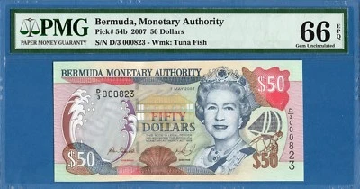 Bermuda, 50 Dollars, 2007, Gem UNC-PMG66EPQ, P54b - Image 1 of 2