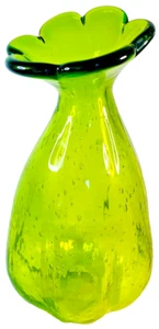 Vintage Hand Blown Green Glass Jack in the Pulpit Vase, Rustic Home Decor - Bild 1 von 4
