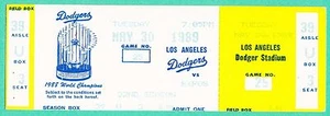 30.5.89 AUSSTELLUNGEN BEI DODGERS UNBENUTZTES BASEBALL-TICKET AUS DEM DODGER STADIUM - Bild 1 von 1