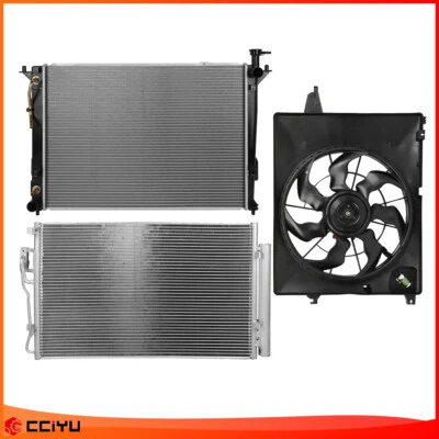 For 2010-2012 Hyundai Santa Fe Cooling Fan And Radiator A/C Condenser Assembly Foto 1 de 4