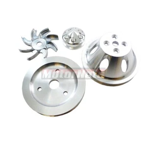 SBC SmallBlock Chevy Billet Aluminum 1G Short Water Pump Crank Alternator Pulley - Bild 1 von 7