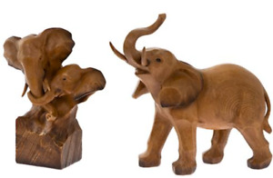 Decoration Carved Effect Wooden Elephant Gift Box Elephant Bust 24cmX24cmX8cm 