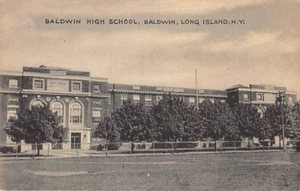 Postal NY: Baldwin High School, Long Island, Nueva York, B&W - Imagen 1 de 2
