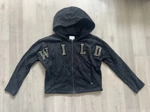 Diesel Kids Girls Full Zip Hoodie Rhinestone Sweatshirt Hoodies Size 10 Black - Picture 1 of 7
