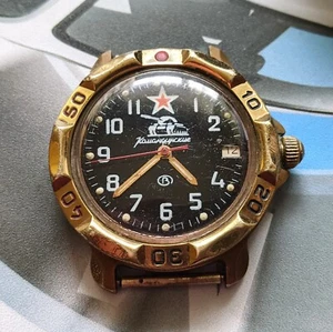 WOSTOK KOMANDIRSKIE "Soviet TANK" Vintage military Watch made in the USSR 1970s - Picture 1 of 7