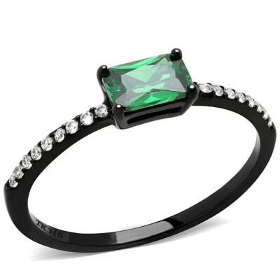 Anillos Negros para Mujer Anillo Para Mujer Anillo de Acero Inoxidable con Grado AAA CZ i Foto 1 de 4