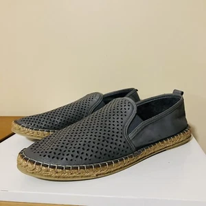 Jo Mercer Leather Grey Lattice Woven Heel SlipOn Flat Shoes Ladies Women Size 40 - Picture 1 of 10
