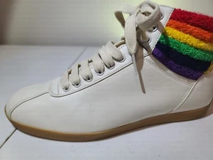 GUCCI 473375 MEN'S BAMBI RAINBOW HIGH TOP SNEAKER, US 9 1/2 = Gucci 8 1/2 - Picture 1 of 13