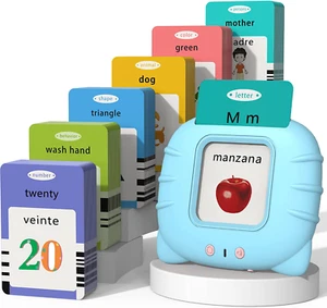 Spanish & English Talking Flash Cards for Toddlers 1 2 3 4 5 6, Audible Toys - Picture 1 of 12
