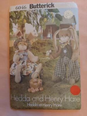Butterick 6046 Hedda & Henry Hare 22" Stuffed Rabbit  Pattern - Image 1 of 2