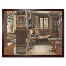Impression d'art encadrée 12 x 16 pouces bibliothèque Anna Tadema Sir Lawrence Alma Tadema