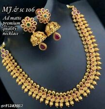 Indian Bollywood Designer Gold Plated Fashion Choker Jewelry Pearl Necklace Set