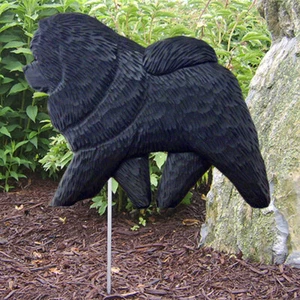 Letrero de jardín al aire libre Chow Chow figura pintada a mano negra - Imagen 1 de 1