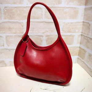 Vecchia borsa Coach 9027 monospalla rossa vintage rarissima made in USA JPN - Foto 1 di 14